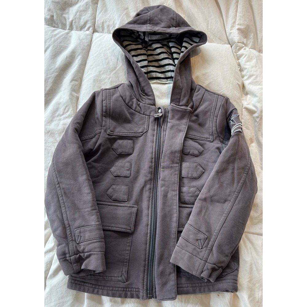 Peekaboo Beans Hooded Jacket, Military, Fleece Lined,  Sz‎ 3 sensory friendly